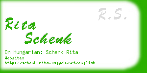 rita schenk business card